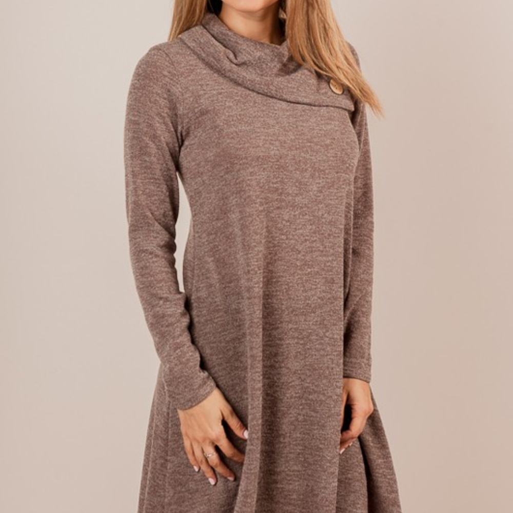 *JUST 1 LEFT*   SUPER SOFT HEATHER KNIT MIDI DRESS - Picture 2 of 6